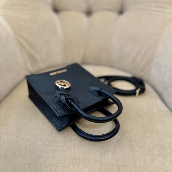 NEW Auth MICHAEL KORS Iconic Mercer Pebbled Leather MINI Crossbody Tote Bag - Picture 3 of 6